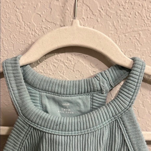Aerie Green Ribbed Sleeveless Crop Top - Picture 4 of 6